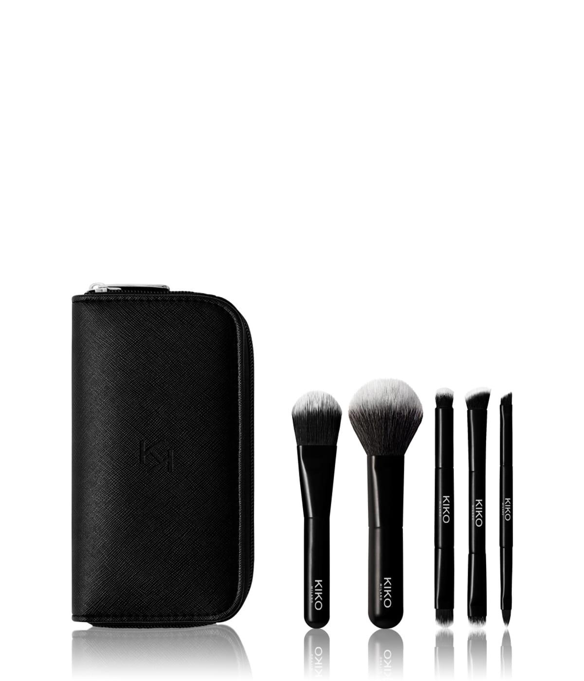 Kiko Milano Travel Brush Set, Pochette De Voyage Avec 5 Pinceaux Professionnels 