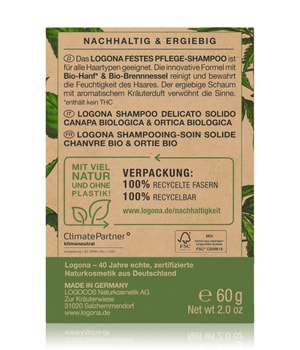 Logona Chanvre bio & ortie bio Shampoing solide 60 g 4017645020108 detail-shot_fr